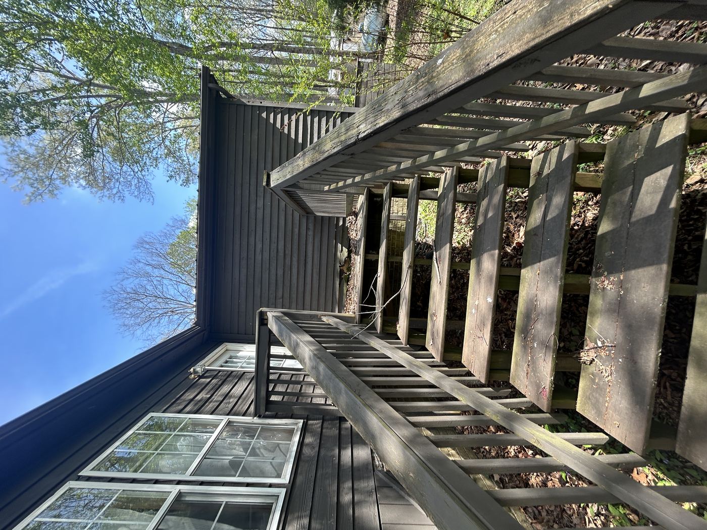 Wood stairs at 4008 Myra Ct